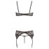 Ensemble de Soutien-Gorge Étincelant en Dentelle - Abierta Fina (Noir)