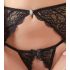 Ensemble de Soutien-Gorge Étincelant en Dentelle - Abierta Fina (Noir) - M
