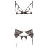 Ensemble de Soutien-Gorge Étincelant en Dentelle - Abierta Fina (Noir) - XL