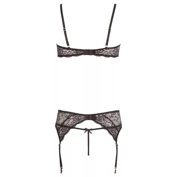 Ensemble de Soutien-Gorge Étincelant en Dentelle - Abierta Fina (Noir) - XL