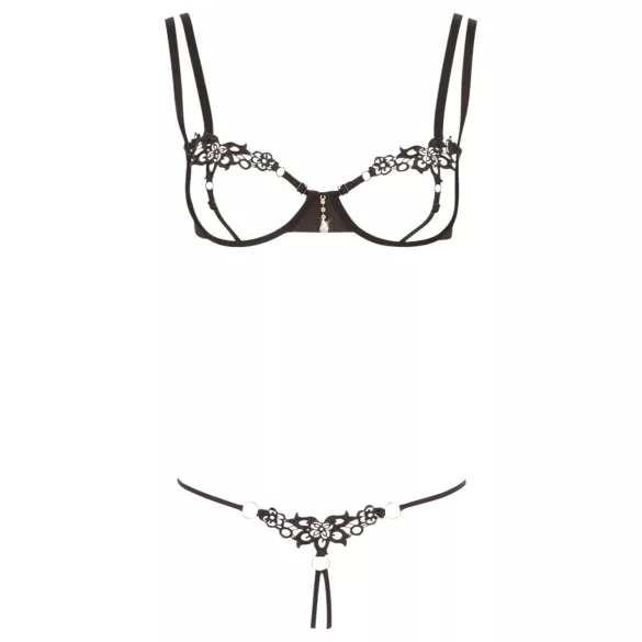 Cottelli - ensemble soutien-gorge brodé scintillant - noir