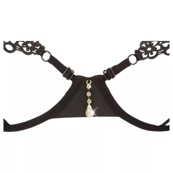 Cottelli - ensemble soutien-gorge brodé scintillant - noir - L