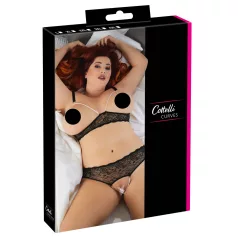   Cottelli Plus Size - ensemble soutien-gorge perlé - noir - XL