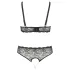 Cottelli Plus Size - ensemble soutien-gorge perlé - noir - XL