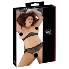   Cottelli Plus Size - ensemble soutien-gorge perlé - noir - 3XL