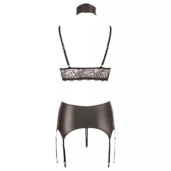 Cottelli Bondage - ensemble lingerie brillant dentelle 4 pièces - M