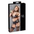 Ensemble bondage en dentelle brillante (4 pièces) - XL