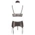 Ensemble bondage en dentelle brillante (4 pièces) - XL