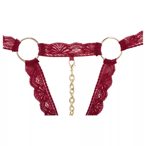 Cottelli - ensemble soutien-gorge ouvert à anneaux métal - rouge