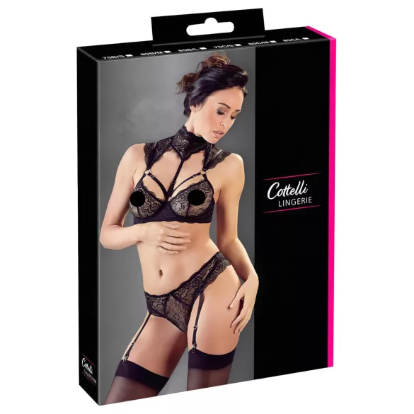 Cottelli - ensemble soutien-gorge dentelle col (noir) - 75C/S