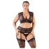 Cottelli Grande Taille - ensemble lingerie strass & dentelle (noir)