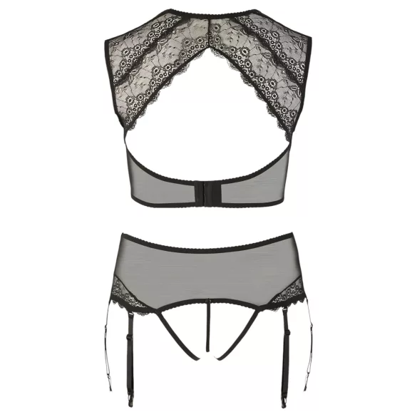 Cottelli Plus Size - ensemble lingerie en dentelle avec strass - noir