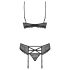 Obsessive 818-SEG-1 - Ensemble de lingerie à strass (noir) - L/XL