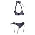 Cottelli Bondage - Ensemble noir brillant avec soutien-gorge et menottes