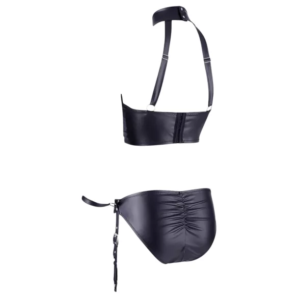 Cottelli Bondage - ensemble soutien-gorge brillant avec menottes - noir - XL