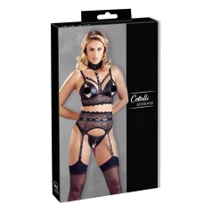   Cottelli Bondage - ensemble de lingerie en dentelle avec menottes (noir) - M