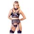 Cottelli Bondage - ensemble de lingerie dentelle avec menottes (noir) - M