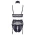 Cottelli Bondage - ensemble de lingerie dentelle avec menottes (noir) - M