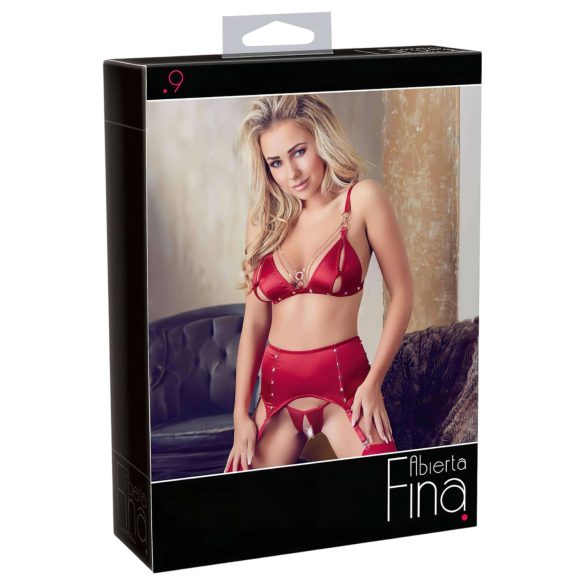 Abierta Fina - Ensemble lingerie chaîne scintillante (rouge)