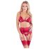 Abierta Fina - Ensemble lingerie chaîne scintillante (rouge) - M
