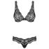 Obsessive Luvae - ensemble soutien-gorge floral strass (noir) - L/XL