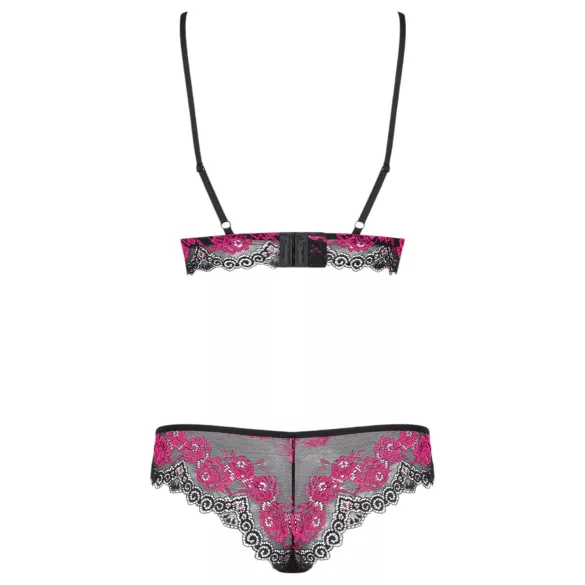 Obsessive Tulia - ensemble lingerie dentelle - noir rose