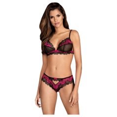   Obsessive Tulia - ensemble lingerie dentelle - noir rose - L/XL