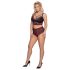 Cottelli Curvies - ensemble lingerie en dentelle fleurie (noir)