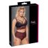 Cottelli Curvies - ensemble lingerie en dentelle fleurie (noir) - 2XL