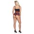 Cottelli Curvies - ensemble lingerie en dentelle fleurie (noir) - 2XL