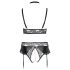 Cottelli Curves - Ensemble lingerie effet brillant (noir)