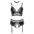 Cottelli Curves - Ensemble lingerie effet brillant (noir) - 2XL