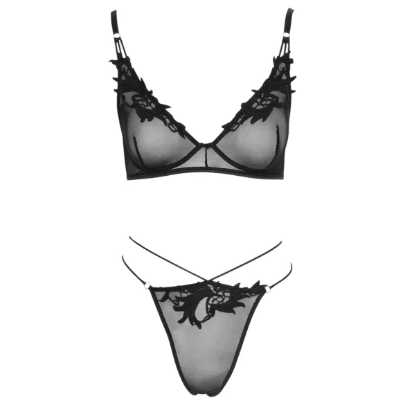 Cottelli - ensemble soutien-gorge dentelle transparent (noir)