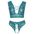 Cottelli Courbes - ensemble de lingerie en dentelle à lacets (bleu) - 2XL