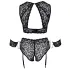 Cottelli Bondage Plus Size - Ensemble soutien-gorge dentelle (noir) - 3XL