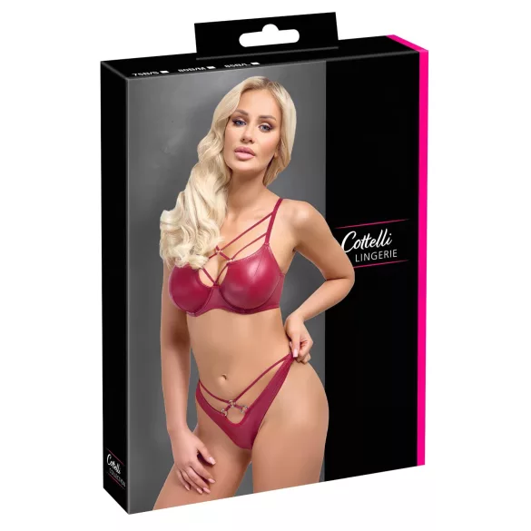 Cottelli Party - ensemble soutien-gorge effet brillant - rouge - 85B/L