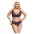 Cottelli Plus - Ensemble soutien-gorge transparent motifs (violet)