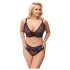 Cottelli Plus - Ensemble soutien-gorge transparent motifs (violet)