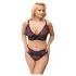 Cottelli Plus - Ensemble soutien-gorge transparent motifs (violet)