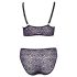 Cottelli Plus - Ensemble soutien-gorge transparent motifs (violet) - 2XL