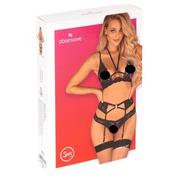 Obsessive Alessya - Ensemble de lingerie dentelle (noir) - M/L
