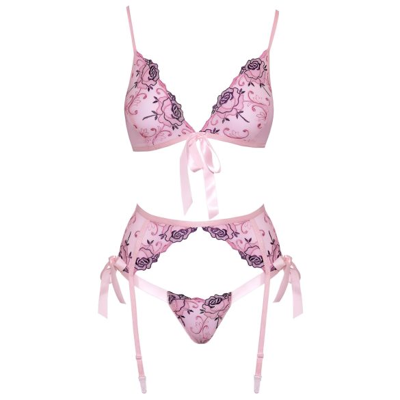 Kissable - ensemble lingerie broderie florale - rose