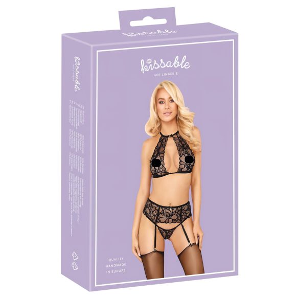 Kissable - Ensemble soutien-gorge dentelle noir dos nu