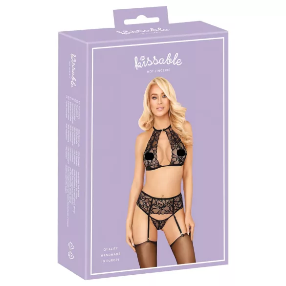 Kissable - Ensemble soutien-gorge dentelle noir dos nu