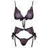 Kissable - soutien-gorge noir brodé rose-lilas