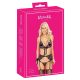 Ensemble soutien-gorge noir brodé rose-lilas, irrésistible et séduisant - L/XL