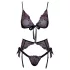 Kissable - soutien-gorge noir brodé rose-lilas - L/XL