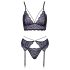 Cottelli - Ensemble 3 pièces dentelle (noir-violet) - L