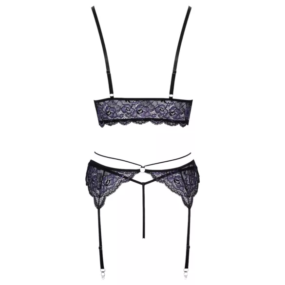 Cottelli - Ensemble 3 pièces dentelle (noir-violet) - L