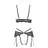 Ensemble Soutien-Gorge Dentelle Ouvert Fina (Noir) - L